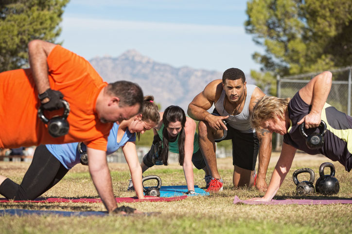 adults in bootcamp outside