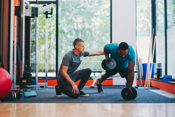 working out with trainer